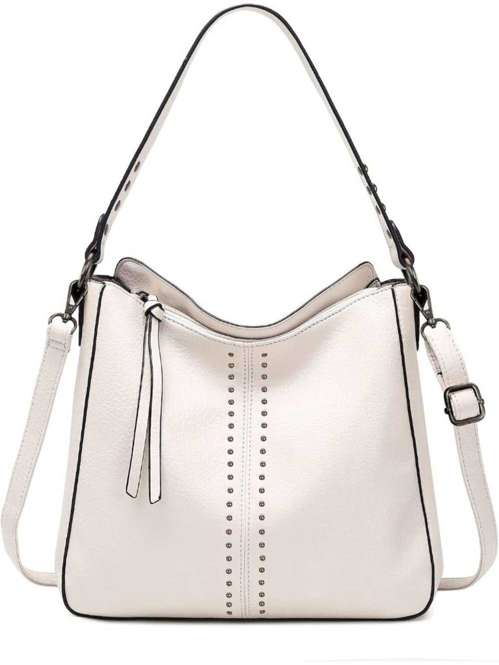 Women's Beige Leather West Hobo Crossbody Leather Purse Ladies Chic Shoulder Bag